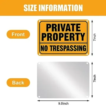 LEIFIDE No Trespassing Signs Metal Aluminum Security Signs