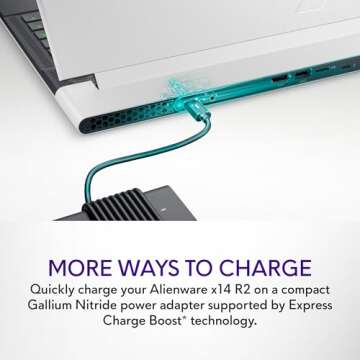 Alienware x14 R2 Gaming Laptop 14" QHD+ 165Hz G-Sync, Intel Core i7-13620H, NVIDIA GeForce RTX 4060 8GB, 32GB RAM, 1TB SSD, Windows 11 Home, AlienFX Backlit US Keyboard, Lunar Silver