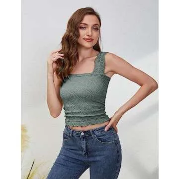 Trendy Square Neck Crop Tank Top for Women Online