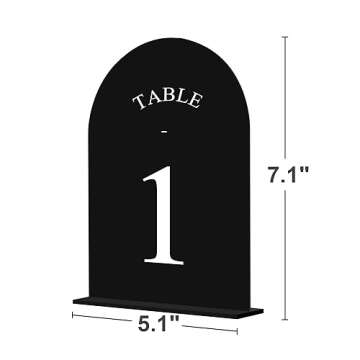 JOYIT Arch Wedding Table Numbers 1-30 with Stands – Double-Sided Acrylic Signs