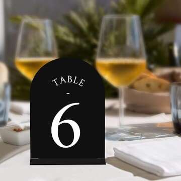 JOYIT Arch Wedding Table Numbers with Stands - Elegant Decor