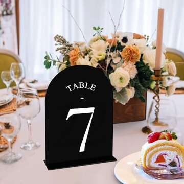 JOYIT Arch Wedding Table Numbers with Stands - Elegant Decor