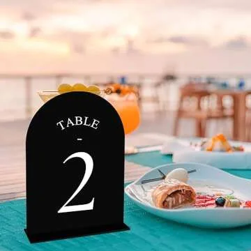 JOYIT Arch Wedding Table Numbers with Stands - Elegant Decor