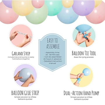 Pastel Balloon Garland Kit for Parties Macaron Theme Decoration