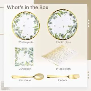 YHomU 126PCS Sage Green Party Supplies Greenery Paper Plates Napkins Cutleries Kit, Spring Eucalyptus Green Leaves Disposable Dinnerware Decor for Wedding Birthday Baby Shower