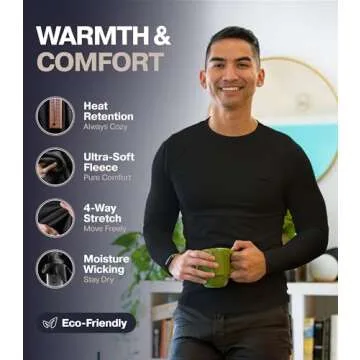 Thermajohn Thermal Shirts for Men Long Sleeve Thermal Compression Shirts for Men Base Layer Cold Wea...