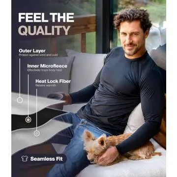 Thermajohn Thermal Shirts for Men Long Sleeve Thermal Compression Shirts for Men Base Layer Cold Weather (Black, Medium)