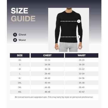 Thermajohn Thermal Shirts for Men Long Sleeve Thermal Compression Shirts for Men Base Layer Cold Weather (Black, Medium)