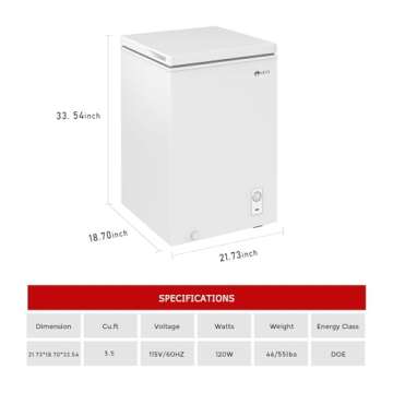 KEG 3.5 cu ft Freezer with Adjustable Thermostat