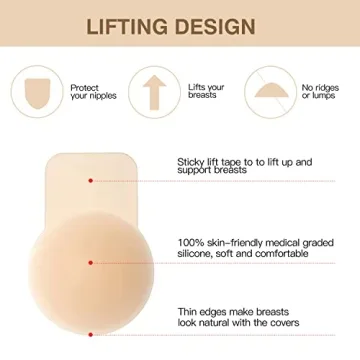 Promking Silicone Breast Lift Pasties Reusable Nipple Covers