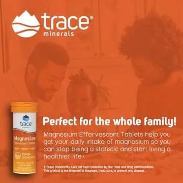 Trace Minerals Magnesium Effervescent - Bone & Circulatory Health Support Supplement - Magnesium Supplement to Aid Cardiovascular Health & Positive Outlook - Orange, 8 Containers (80 Servings)