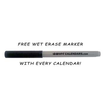 32" x 48" SwiftGlimpse 2021 Wall Calendar Erasable Large XL Wet & Dry Erase Laminated 12 Month Annual Yearly Wall Planner, Navy