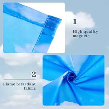 Hortsun 4 Pcs 4 x 2 Feet Fluorescent Light Covers for Ceiling Lights Classroom Office Magnetic Light Filters Light Diffusers for Reducing Harsh Glare Flicker Home Decorations (Blue Sky Cloud)