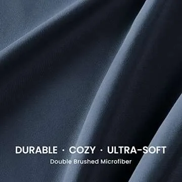 SLEEP ZONE Nanotex Super Soft Cooling King Bed Sheets Set 4 Piece - Easy Care Fitted Flat Sheet & Pillowcase Sets - Wrinkle Free, Fade Resistant, Deep Pocket 16" (Navy Blue, King)