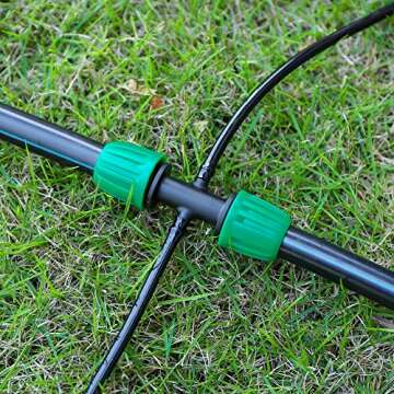FULAIERGD 1/2 inch Tubing (1/2" ID x0.6-0.63" OD) 16mm to 1/4 inch Irrigation Tube Anti-Drop Barbed Hose Fittings (Fits 13mm ID / 4mm ID) (1/2 to 1/4 inch Four-Way)