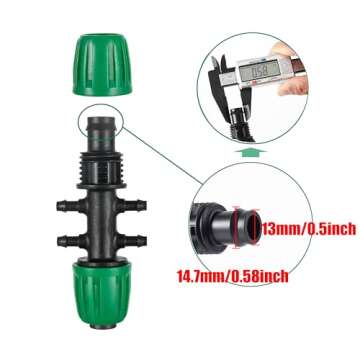 FULAIERGD 1/2 inch Tubing (1/2" ID x0.6-0.63" OD) 16mm to 1/4 inch Irrigation Tube Anti-Drop Barbed Hose Fittings (Fits 13mm ID / 4mm ID) (1/2 to 1/4 inch Four-Way)