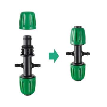 FULAIERGD 1/2 inch Tubing (1/2" ID x0.6-0.63" OD) 16mm to 1/4 inch Irrigation Tube Anti-Drop Barbed Hose Fittings (Fits 13mm ID / 4mm ID) (1/2 to 1/4 inch Four-Way)