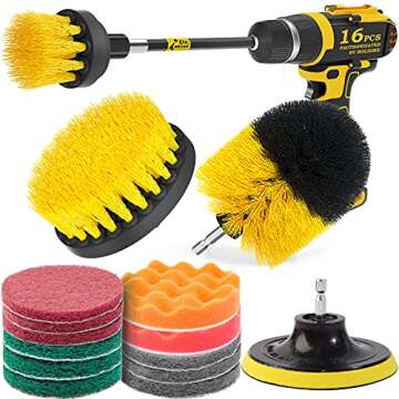 Holikme Drill Brush Power Scrubber Cleaning Brush Extended Long Attachment Set All Purpose Drill Scr...
