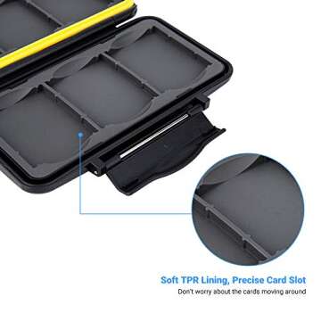 6 Slots CF Card Holder, CF Card Case, Professional Water-Resistant Anti-Shock CF Card Protector Storage for Canon 400D 350D 50D 40D 30D 7D Mark II 7D 5DS R 5D Mark IV III II 1D Mark II Nikon D810 D800