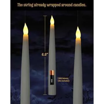 Bomivix 20pcs Christmas Decorations Flameless LED Floating Candles with Magic Wand Remote - Floating Hanging Home Decorations for a Spooky Atmosphere-Perfect for Festive Home Display