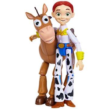 Disney and Pixar Toy Story Jessie and Bullseye 2-Pack Character Figures in True to Movie Scale, Posable with Signature Expressions for Storytelling and Adventure Play, Child's Gift Ages 3 and Up