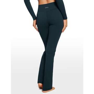 INGIA High Waist Mini Flared Leggings for Women 31" Bootcut Tummy Control Casual Lounge Yoga Pants C...