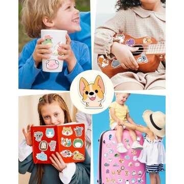 Benresive 100 Pcs Cute Animal Stickers for Kids, Water Bottle Stickers for Kids Waterproof, Vinyl Laptop Kids Stickers Pack, Kids Classroom Prizes for Elementary Students