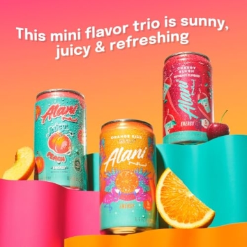 Alani Nu Mini Energy Variety Pack: Cherry Slush, Juicy Peach, Orange Kiss