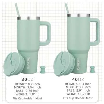 BJPKPK 40oz Insulated Tumbler With Handle And Straw