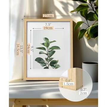 SUMGAR 11x14 Picture Frame with Mat Display Pictures, Natural Oak Wood 8x10 Photo Frame Simple for Tabletop Desk Gallery Wall Mounted Display Set of 2 for Christmas Wedding Family
