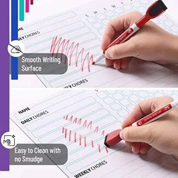 Mr. Pen- Magnetic Dry Eraser Chore Chart for Multiple Kids, 2 Pack, Kids Chore Chart with 6 Eraser Cap Markers, Chore Board, Magnetic Chore Chart for Refrigerator, Dry Erase Chore Chart Magnetic