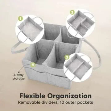 Premium KeaBabies Diaper Caddy Organizer for Baby Essentials