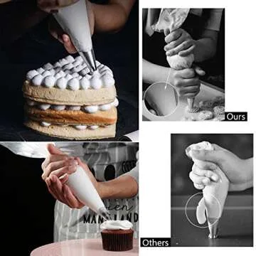 LoveBB 500 Pcs Piping Bags Disposable 10.6 inch Thick Tipless Pastry Bags Icing Frosting Bags for Ba...