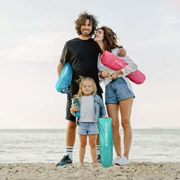 HAUSHOF High Back Beach Chair with Cup Holder - Portable Comfort