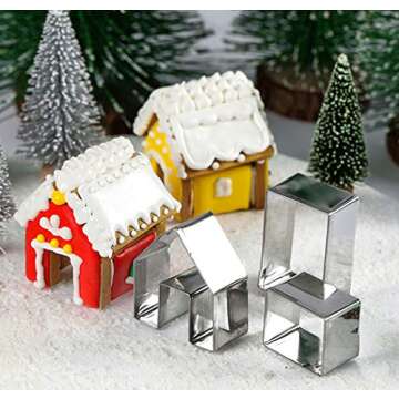 Set of 3 Gingerbread House Cookie Cutter Set – Perfect for Holiday Baking Fun