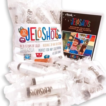 Jello Shot Syringes by JeloShots 32 Pack - Free Recipe eBook, Prewashed & Ready to Use, Jelly Shot S...