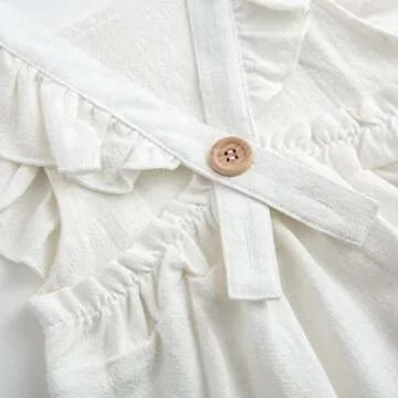 Simplee kids Baby Girls Handmade Solid Color Romper for Spring Newborn Infant Baby Outfit Jumpsuit Bodysuit