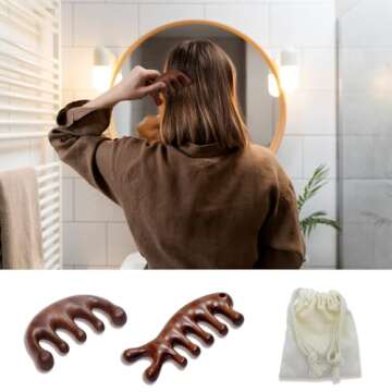 CKCLGTDM Luxurious Wooden Scalp Massage Combs for Hair Growth and Relaxation
