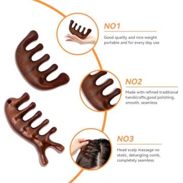 CKCLGTDM Wooden Scalp Massage Combs for Relaxation