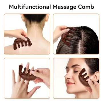 CKCLGTDM Wooden Scalp Massage Combs for Relaxation