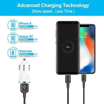 USB Car Charger[2-Pack],Bralon 18W/3.4A Smart Dual USB Car Charger Adapter Compatible with iPhone 11 Pro Xs Max Xr X 8 7 6 SE Plus,Ipad Tablet,Galaxy Note S10 S9 S8 S7 S6 Edge and More