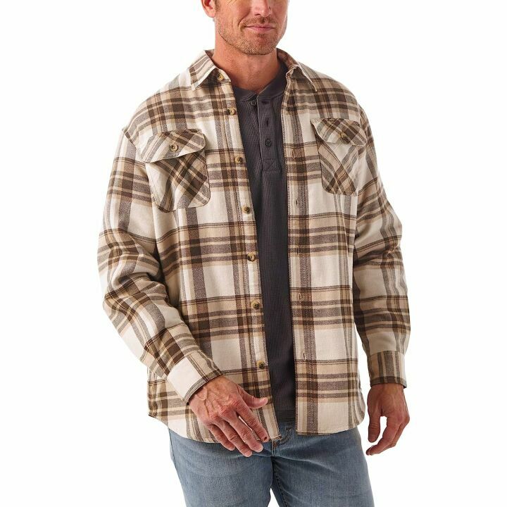 Wrangler Long Sleeve Sherpa Lined Shirt Jacket