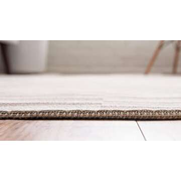 Rugs.com Georgia Collection Rug – 5' x 8' Taupe Flatweave Rug Perfect for Living Rooms, Large Dining Rooms, Open Floorplans