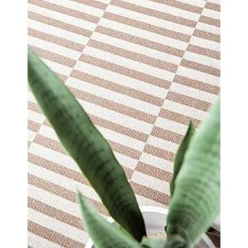 Rugs.com Georgia Collection Rug – 5' x 8' Taupe Flatweave Rug Perfect for Living Rooms, Large Dining Rooms, Open Floorplans