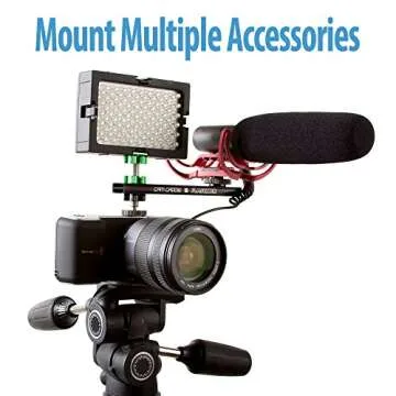 6 Inch Cold Shoe Extension Bracket - Dual Sided Camera Flash Mount with 1/4"-20 Flashner Adapter by Cam Caddie - Black