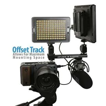 6 Inch Cold Shoe Extension Bracket - Dual Sided Camera Flash Mount with 1/4"-20 Flashner Adapter by Cam Caddie - Black
