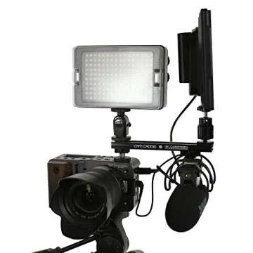 6 Inch Cold Shoe Extension Bracket - Dual Sided Camera Flash Mount with 1/4"-20 Flashner Adapter by Cam Caddie - Black