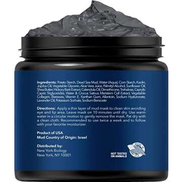 New York Biology Dead Sea Mud Mask for Face and Body with Stem Cell and Collagen - Spa Quality Pore ...