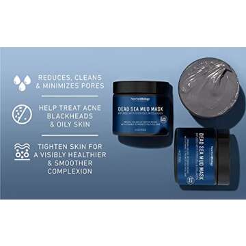 New York Biology Dead Sea Mud Mask for Face and Body with Stem Cell and Collagen - Spa Quality Pore Reducer for Acne, Blackheads and Oily Skin, Natural Skincare for Women, Men - Tightens Skin - 4 oz