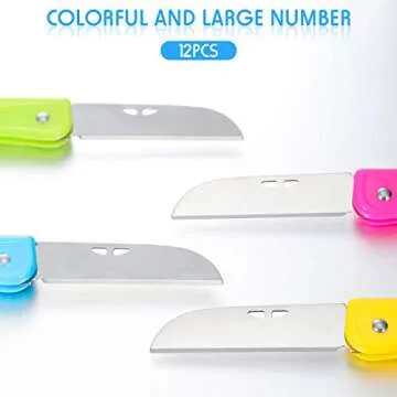 Colorful 12-Piece Foldable Pruning Knives Set for Garden